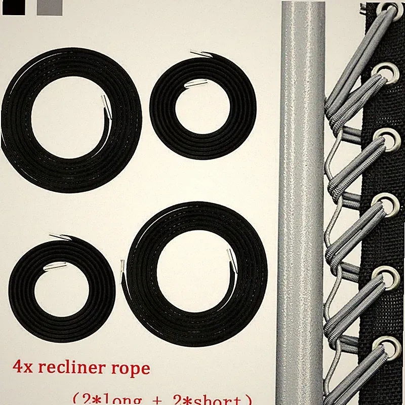 4X Universal Replacement Lace Kit Zero Gravity Chair Repair Bungee Cord Black