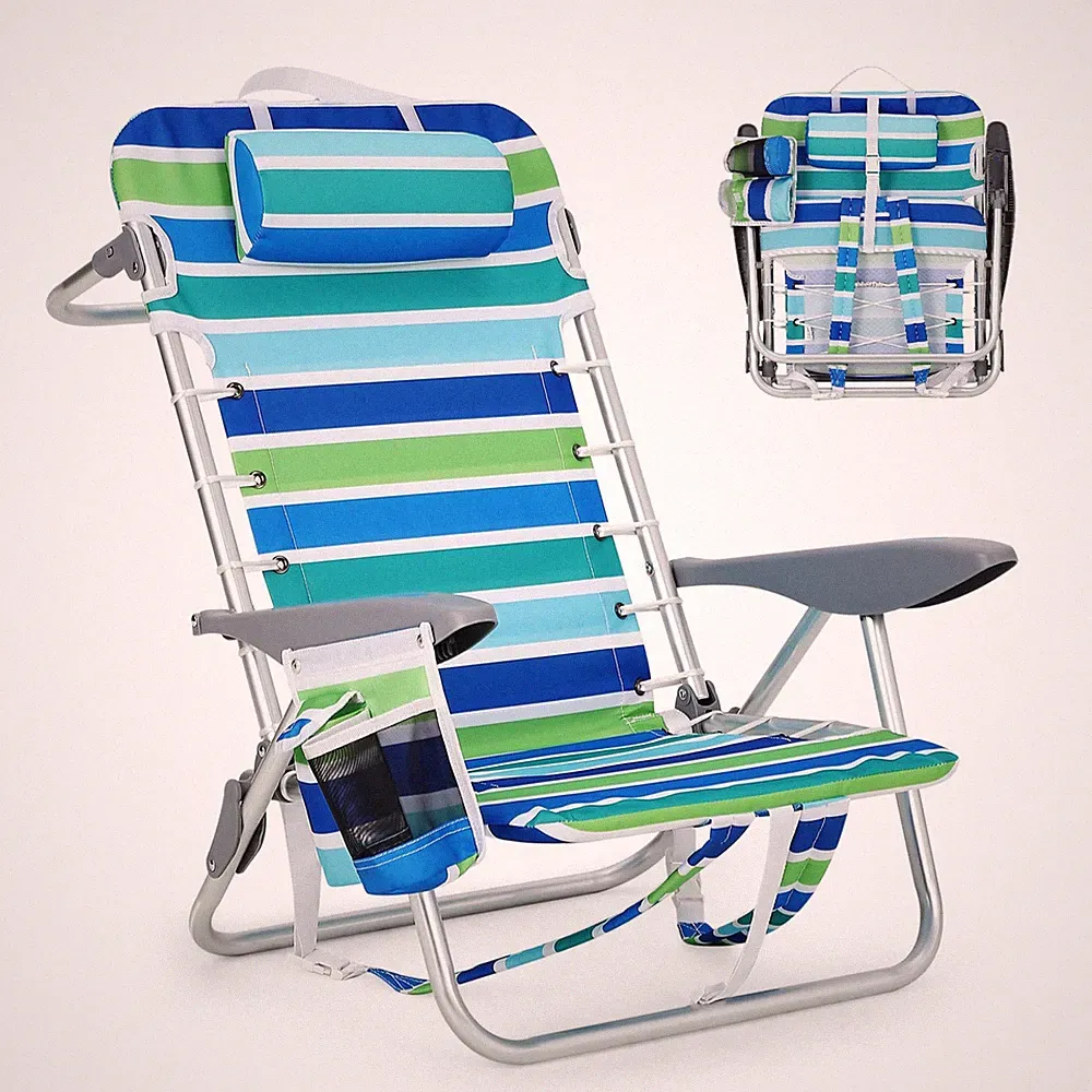 GarveeLife Backpack Beach Chair for Adults, Lightweight Portable Lay Flat Foldin
