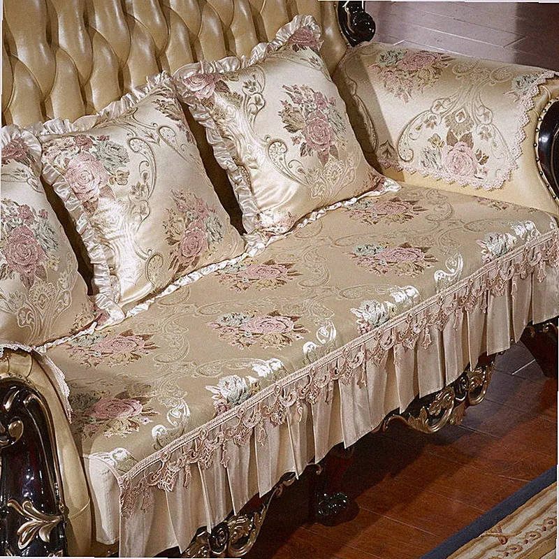 Luxury Flower Jacquard Sofa Cover 3 Seater Recliner Couch Slipcovers Loveseat