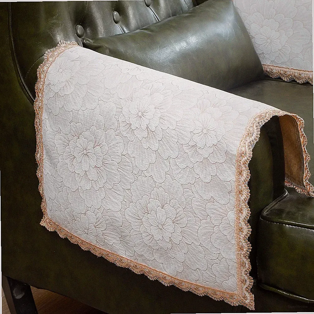 MINJIATEX Couch arm Covers,Non-Slip lace Sofa Covers Set of Fh-off White