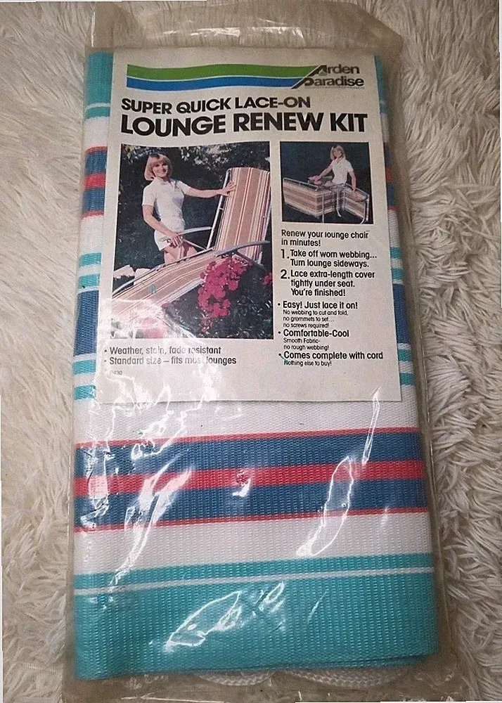 VTG Arden Paradise Lace On Lounge Chair Renew Kit Pink Teal White Striped New
